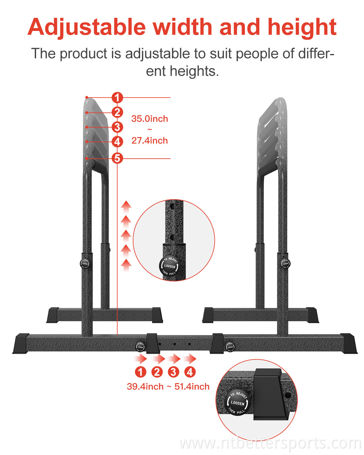 Adjustable Parallel Calisthenics Equipment 